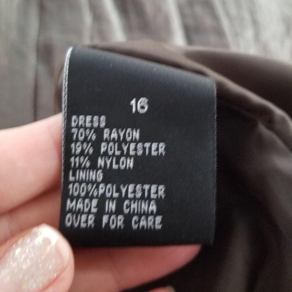 AGB Special Occasion Evening Drop Waist Crinkle Taffeta Pewter Dress NEW! sz 16 - Picture 7 of 9